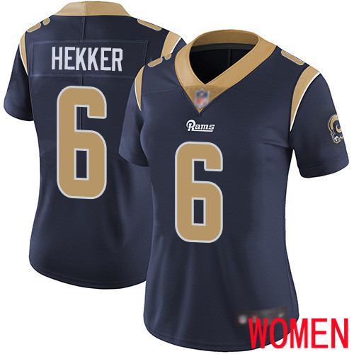 Los Angeles Rams Limited Navy Blue Women Johnny Hekker Home Jersey NFL Football 6 Vapor Untouchable